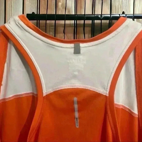 Nike Women’s size large orange and white racerback running athletic tank. - Picture 2 of 3